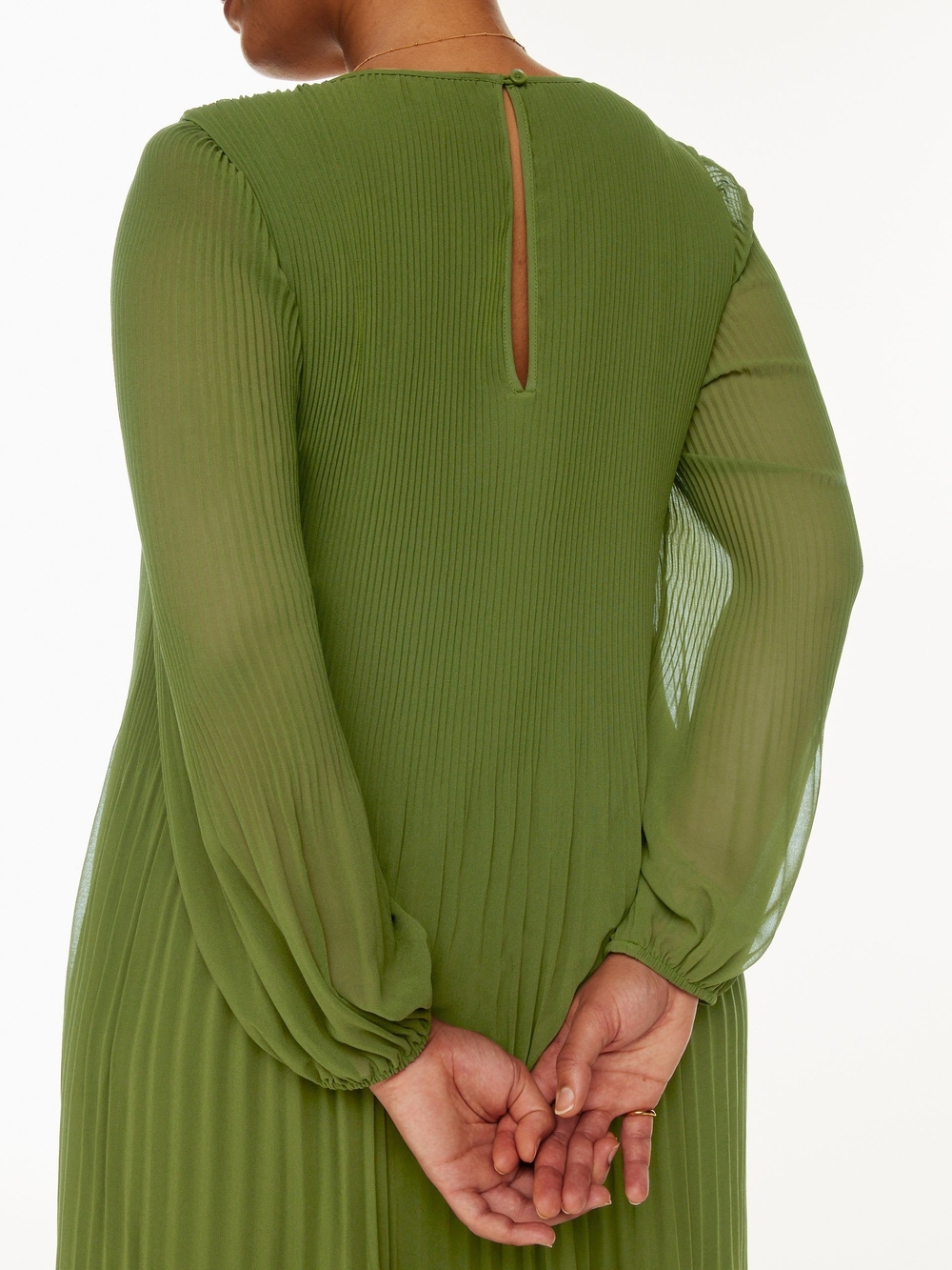 Aritzia Wilfred Daydreamer Mini Pleated Dress Succulent Green - Picture 6 of 7